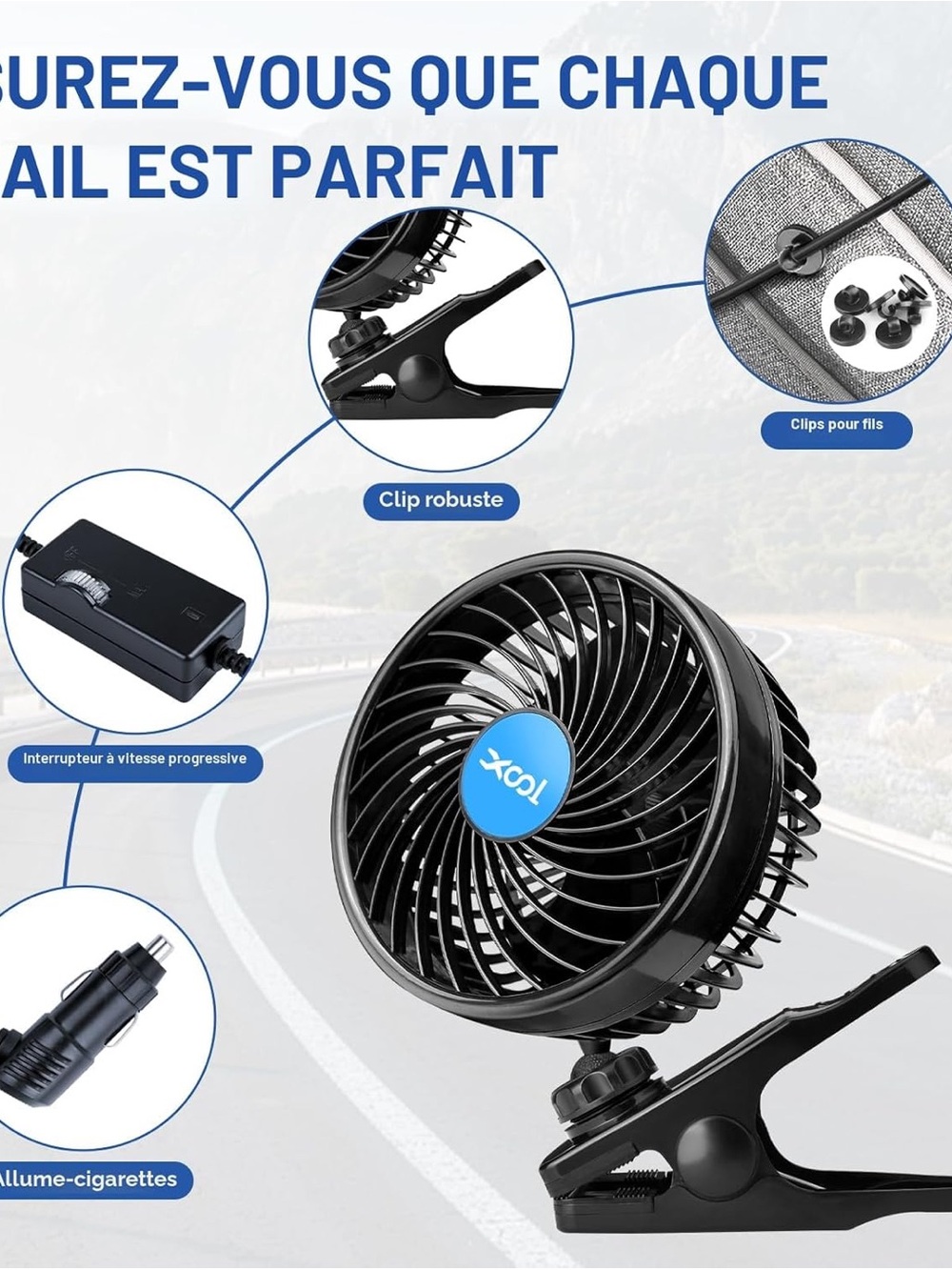 Clip-On Car Fan